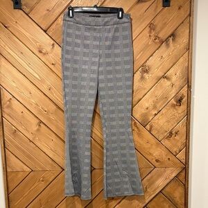 Grey Plaid Flare Pants Small